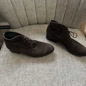 Franco Sarto Brown Lace Up Boots Suede